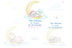 Watercolor Cute Pink Sleepy Animals Clipart, Baby Animal Product Image 3