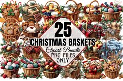 Christmas Baskets Clipart Bundle PNG Product Image 1