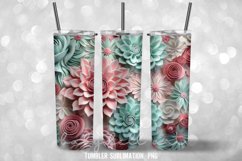 3D Paper Floral Tumbler Sublimation Designs Product Image 4