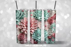 3D Paper Floral Tumbler Sublimation Designs Product Image 4