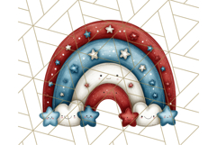 Patriotic Scandinavian Rainbow Clipart PNG, 4th Of July Png Product Image 4