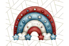 Patriotic Scandinavian Rainbow Clipart PNG, 4th Of July Png Product Image 4