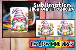 Blissful mornings 11oz 15oz sublimation wrap, Easter Gnomes Product Image 1