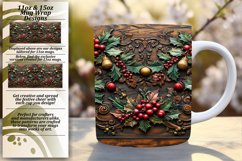 Stylish 11oz Mug Wrap Png Template , Christmas Product Image 1