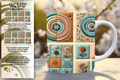 Dreamy 15oz Mug Wrap Png Design , Patchwork Product Image 1