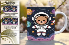 Fresh 15oz Mug Wrap Png Template , Cute Bear Product Image 1