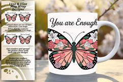 Creative 11oz Mug Wrap Png Template , Butterfly Product Image 1