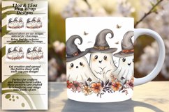 Watercolor Mug Wrap Halloween Ghosts 11oz/15oz Product Image 1