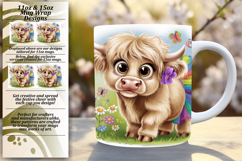 Beautiful 11oz Mug Wrap Png Artwork , Cute Cow Product Image 1