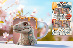 Radiant 11oz Mug Wrap Png Template , Cute Dino Product Image 1
