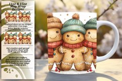 Festive Gingerbread Mug Wrap 11oz/15oz Winter Art Product Image 1