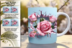 3D Floral Bliss: Wall Mug Wrap Product Image 1