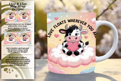LUXURIOUS 11oz PNG Mug Wrap Template , Cute Cow Product Image 1