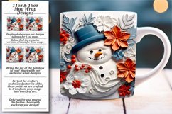 Glossy Elegance for the Holidays: 3D Snowman Mug Wrap Product Image 1