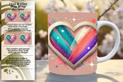 GLAMOROUS 15oz Mug Wrap PNG Design , Heart Product Image 1