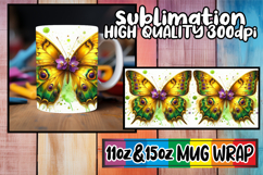 Gentle breezes 11oz 15oz mug wrap, Butterfly Product Image 1
