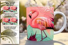 Lovely 11oz Mug Wrap Png Artwork , Flamingo Product Image 1