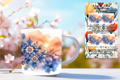 Elegant 15oz Mug Wrap Png Artwork , Watercolor Patter Product Image 1