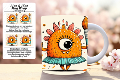 Sleek 11oz Png Mug Wrap Artwork , Monster Product Image 1