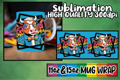 Gentle joys 11oz 15oz sublimation wrap, Cute Cow Product Image 1