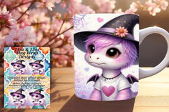 Sleek 11oz Png Mug Wrap Artwork , Halloween Dino Product Image 1