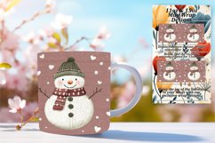 Fancy 11oz Mug Wrap Png Design , Snowman Product Image 1