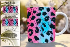 Vibrant Gradient Leopard Mug Wrap - Abstract 11oz 15oz Product Image 1