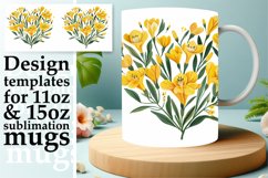 Spring Flower Heart Mug Wrap Sublimation Art Product Image 1