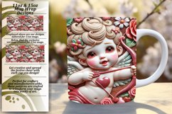 Chic 11oz Mug Wrap Png Design , 3D Cupid Product Image 1