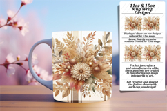 Bright 11oz Mug Wrap Png Artwork , Autumn Flower Product Image 1