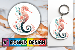 Luminous Keychain Round PNG, Flower Animals Product Image 1