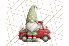 Vintage Truck Christmas Gnomes Clipart PNG, Cute Gnome Png Product Image 4