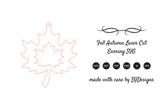 Fall Autumn Laser Cut Earring SVG Product Image 2