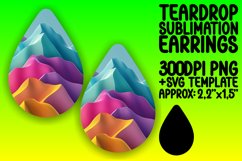 Unique Gradient Design Teardrop Earrings for Sublimation Product Image 1