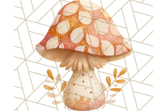 Dreamy Patterned Mushroom Clipart PNG, Forest Elements Png Product Image 4