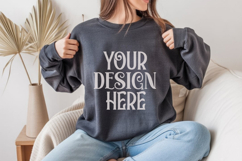Dark Heather Gildan 18000 Sweatshirt Model Mockups Product Image 1