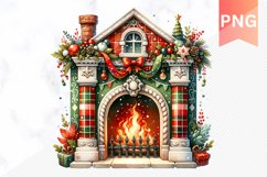 Christmas Fireplace- Clipart PNG Design Product Image 1