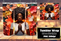 Afro Beauty 3D Sublimation Tumbler Wrap 20oz Product Image 1