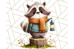 Cozy Autumn Animal Clipart, Fall Forest Critters PNG Product Image 4