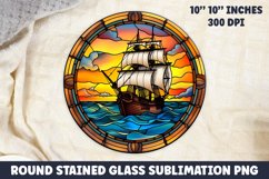 Round Stained Glass Sublimation PNG | Sublimation Design Product Image 1