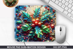 Flowers Mouse Pad Sublimation,Christmas Mouse Pad PNG Design Product Image 1