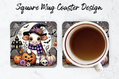 Halloween Cow Mug coaster | Coaster | Sublimation Design Product Image 1