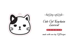 Cute Cat Keychain Lasercut - Laser Cut File Product Image 2