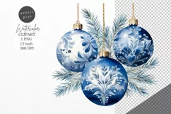Christmas clipart, Baubles clipart, Blue Christmas Product Image 1
