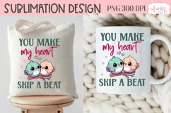 Cute Valentine's day PNG sublimation, You make my heart PNG Product Image 4