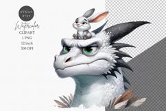 Funny clipart, Dragon and bunny clipart, Birthday, Funny Product Image 1