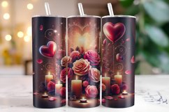 Flowers &amp; Hearts Valentine's Day Tumbler Wrap Sublimation Product Image 1