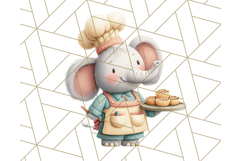 Cozy Safari Baking Animals PNG, Cute Jungle Kitchen Art Product Image 4