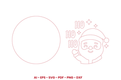 Christmas Round Sign Laser Cut SVG | Christmas Door Hanger Product Image 2