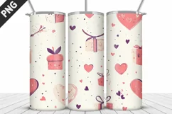 Valentines Love Skinny Tumbler PNG Wrap| Valentines Tumbler Product Image 5